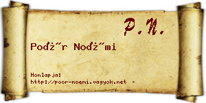 Poór Noémi névjegykártya