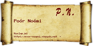 Poór Noémi névjegykártya